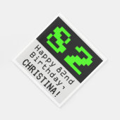 Serviette En Papier 82e anniversaire - Nerdy / Geeky Style "82" & Nom (Coin)