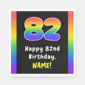 Serviette En Papier 82e anniversaire : Rainbow Spectrum # 82, Nom pers (Devant)