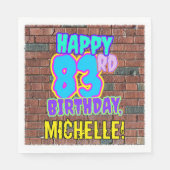 Serviette En Papier 83e anniversaire ~ Amusant, Graffiti urbain inspir (Devant)