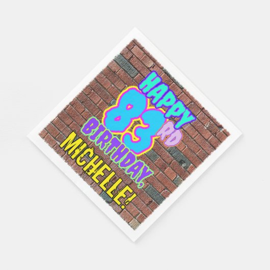 Serviette En Papier 83e anniversaire ~ Amusant, Graffiti urbain inspir (Coin)