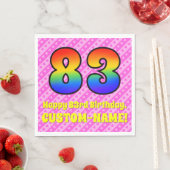 Serviette En Papier 83e anniversaire : Pink Stripes & Hearts, Arc en c (En situation)