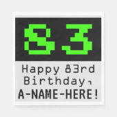 Serviette En Papier 83ème anniversaire - Nerdy / Geeky Style "83" & No (Devant)
