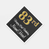 Serviette En Papier 83rd Birthday— Elegant Luxurious Faux Gold Look # (Coin)