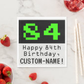 Serviette En Papier 84e anniversaire - Nerdy / Geeky Style "84" & Nom (En situation)