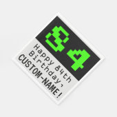 Serviette En Papier 84e anniversaire - Nerdy / Geeky Style "84" & Nom (Coin)