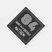 Serviette En Papier 84ème anniversaire : Art Déco Inspiré Look "84" +  (Coin)