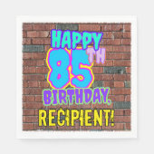Serviette En Papier 85e anniversaire ~ Amusant, Graffiti urbain inspir (Devant)