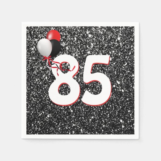 Serviette En Papier 85e anniversaire Ballons sur Parties scintillant n (Devant)