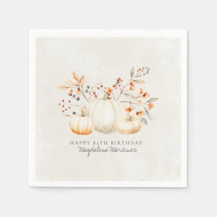 Serviette En Papier 85e anniversaire blanc Citrouille automne Leaves p
