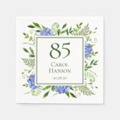Serviette En Papier 85e anniversaire Blue Hydrangeas (Devant)