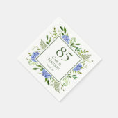 Serviette En Papier 85e anniversaire Blue Hydrangeas (Coin)