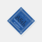 Serviette En Papier 85e anniversaire de fête Retro Frame Papier bleu N (Coin)
