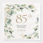 Serviette En Papier 85e anniversaire Eucalyptus (Devant)