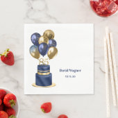 Serviette En Papier 85e anniversaire Marine Blue Cake (En situation)