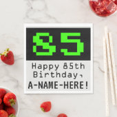 Serviette En Papier 85e anniversaire - Nerdy / Geeky Style "85" & Nom (En situation)