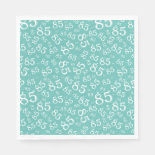 Serviette En Papier 85e anniversaire Numéro de fête Motif Turquoise/bl