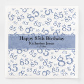 Serviette En Papier 85e anniversaire Random Number Motif Bleu/Blanc (Devant)