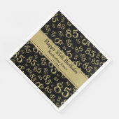 Serviette En Papier 85e anniversaire Random Number Motif Gold/Black (Coin)