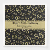 Serviette En Papier 85e anniversaire Random Number Motif Gold/Black (Devant)