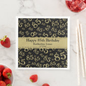 Serviette En Papier 85e anniversaire Random Number Motif Gold/Black (En situation)