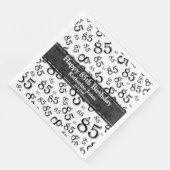 Serviette En Papier 85e anniversaire Random Number Motif noir/blanc (Coin)