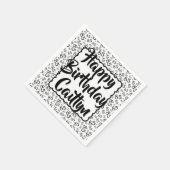 Serviette En Papier 85e anniversaire Random Number Motif Scallop Black (Coin)