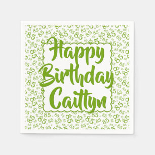 Serviette En Papier 85e anniversaire Random Number Motif Scallop Green