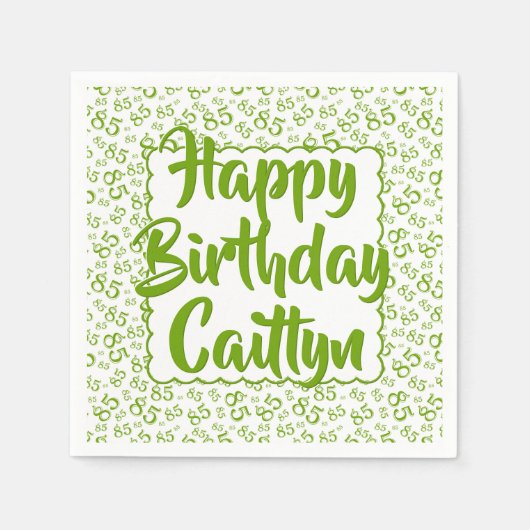 Serviette En Papier 85e anniversaire Random Number Motif Scallop Green (Devant)
