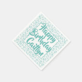 Serviette En Papier 85e anniversaire Random Number Motif Scallop Turqu (Coin)