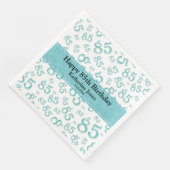 Serviette En Papier 85e anniversaire Random Number Motif Turquoise/bla (Coin)