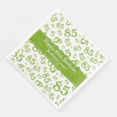 Serviette En Papier 85e anniversaire Random Number Motif Vert/Blanc (Coin)