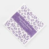 Serviette En Papier 85e anniversaire Random Number Motif violet/blanc (Coin)