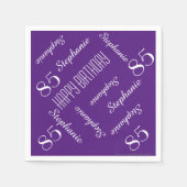 Serviette En Papier 85e fête d'anniversaire Nom répétitif Papier pourp (Devant)