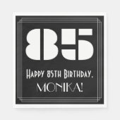Serviette En Papier 85ème anniversaire : Art Déco Inspiré Look "85" +  (Devant)
