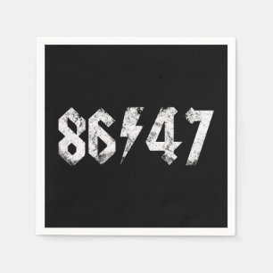 Serviette En Papier 8647 Anti Trump Retro Vintage 80s Rock Style