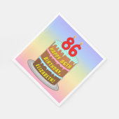 Serviette En Papier 86e anniversaire : Fun Cake and Candles + Nom pers (Coin)