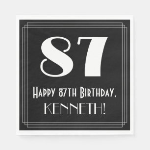 Serviette En Papier 87e anniversaire ~ Art Déco Inspiré Look "87", N