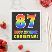 Serviette En Papier 87e anniversaire : Bold, amusant, simple, arc-en-c (En situation)