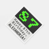 Serviette En Papier 87e anniversaire - Nerdy / Geeky Style "87" & Nom (Coin)