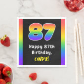 Serviette En Papier 87e anniversaire : Rainbow Spectrum # 87, Nom pers (En situation)