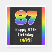 Serviette En Papier 87e anniversaire : Rainbow Spectrum # 87, Nom pers (Devant)