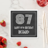 Serviette En Papier 87ème anniversaire : Art Déco Inspiré Look "87" + (En situation)