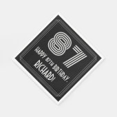 Serviette En Papier 87ème anniversaire : Art Déco Inspiré Look "87" + (Coin)