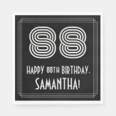 Serviette En Papier 88ème anniversaire : Art Déco Inspiré Look "88" +  (Devant)