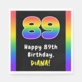 Serviette En Papier 89e anniversaire : Rainbow Spectrum # 89, Nom pers (Devant)