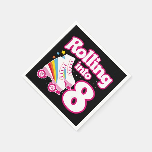 Serviette En Papier 8 Anniversaire Roller Skate 8 Anniversaire (Coin)