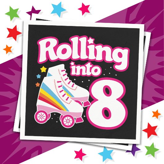 Serviette En Papier 8 Anniversaire Roller Skate 8 Anniversaire