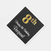 Serviette En Papier 8e anniversaire ~ Elégant luxe Faux Gold Look # (Coin)