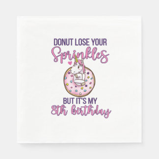 Serviette En Papier 8th Donut Birthday Party Unicorn Eight Year Old Sw