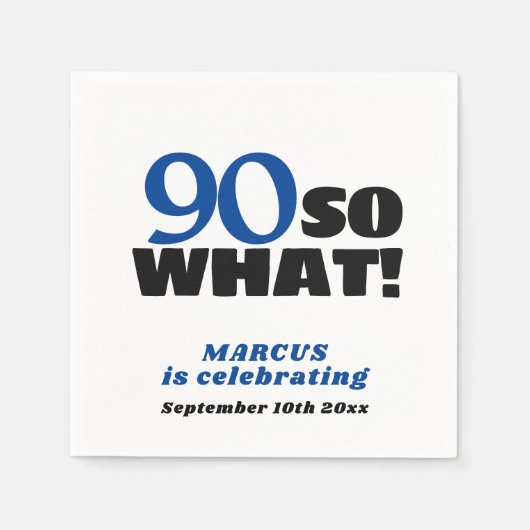 Serviette En Papier 90 Alors quelle typographie positive 90e anniversa (Devant)